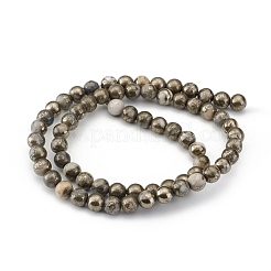 Natural Pyrite Beads Strands&nbsp;X-G-G839-01-6mm