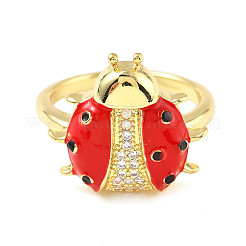 Brass Micro Pave Clear Cubic Zirconia Open Cuff Rings&nbsp;RJEW-R024-01G