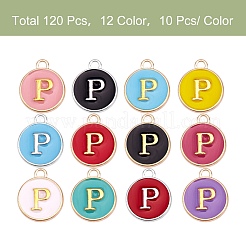 120Pcs 12 Colors Golden Plated Alloy Charms&nbsp;ENAM-SZ0001-64P