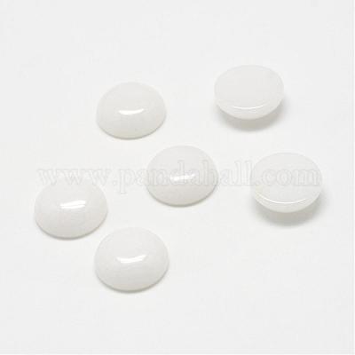 Natural White Jade Gemstone Cabochons&nbsp;G-T020-6mm-04-1
