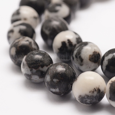 Natural Zebra Jasper Beads Strands&nbsp;G-F511-03-8mm-1