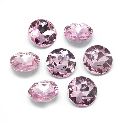 Pointed Back Glass Rhinestone Cabochons&nbsp;RGLA-T029-8mm-03-1