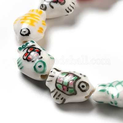 Handmade Printed Porcelain Beads&nbsp;PORC-F005-03-1