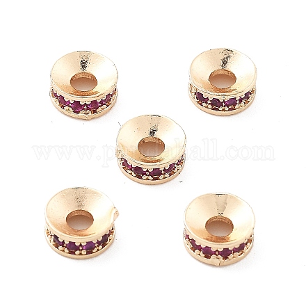 Brass Micro Pave Cubic Zirconia Spacer Beads&nbsp;KK-R216-13KCG-03-1