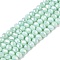 Electroplate Glass Beads Strands, Opaque Solid Color, AB Color Plated, Faceted, Rondelle, Turquoise, 3.5~3.8x3mm, Hole: 0.4mm, about 105~110pcs/strand, 29~31cm