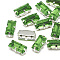 Sew on Rhinestone, Multi-strand Links, Glass Rhinestone, with Brass Prong Settings, Garments Accessories, Faceted, Rectangle, Platinum, Emerald, 10.5x5.5x4mm, Hole: 1mm