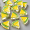 Transparent Enamel Acrylic Beads, Watermelon, Yellow, 23.5x25.5x9mm, Hole: 3.5mm