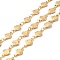 Rack Plating Brass Oval & Shell Link Chains, Soldered, with Spool, Cadmium Free & Nickel Free & Lead Free, Real 18K Gold Plated, Link: 11x7x1.5mm, 4x2.5x0.5mm