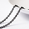 304 Stainless Steel Cable Chains, Unwelded, with Spool, Ion Plating(IP), Oval, Electrophoresis Black, 3x2.4x0.6mm, about 32.8 Feet(10m)/roll