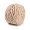 Soft Crocheting Polyester Yarn, Thick Knitting Yarn for Scarf, Bag, Cushion Making, Sandy Brown, 6mm, about 100m/skein