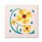 Flower Pattern Punch Embroidery Beginner Kits, including Embroidery Cloth & Thread, Punch Needle Pen, Photo Frame, Instruction Sheet, Yellow, 250x250mm