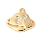 Brass Micro Pave Clear Cubic Zirconia Pendants&nbsp;KK-U064-09G-1