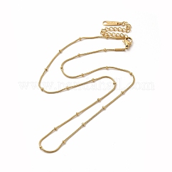Ion Plating(IP) 304 Stainless Steel Satellite Chain Necklace for Women, Real 14K Gold Plated, 16.06 inch(40.8cm)