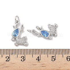Brass Micro Pave Cubic Zirconia Pendants&nbsp;KK-P325-37P