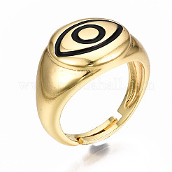 Adjustable Brass Enamel Finger Rings&nbsp;RJEW-N035-022-NF