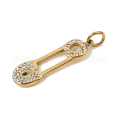 304 Stainless Steel Rhinestone Pendants&nbsp;RB-CBAC900-12G