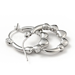 Non-Tarnish 304 Stainless Steel Heart Wrap Hoop Earrings for Women&nbsp;LS-EJEW-G293-13P