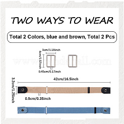 2Pcs 2 Colors Adjustable PU Leather No Punch Belt&nbsp;AJEW-GF0010-77