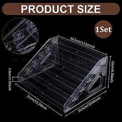 6-Tier PA Plastic Display Riser Stands for Mini Card&nbsp;DJEW-WH0028-002A