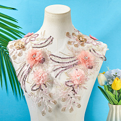 Polyester Embroidery Lace Cloth Patches&nbsp;AJEW-WH20070-079A