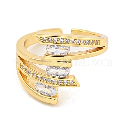 Clear Cubic Zirconia Open Cuff Ring&nbsp;RJEW-L121-021G