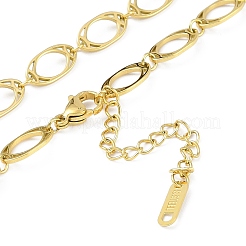 Ion Plating(IP) 304 Stainless Steel Oval Link Chain Necklaces for Women&nbsp;NJEW-K276-04B-G