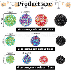 88Pcs 11 Style Resin Rhinestone Beads&nbsp;RESI-AR0001-40