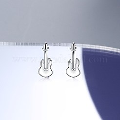 Anti-Tarnish Rhodium Plated Sterling Silver Stud Earrings&nbsp;EJEW-BB67164-P