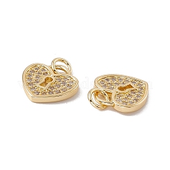 Brass Micro Pave Clear Cubic Zirconia Pendants&nbsp;KK-G439-16G