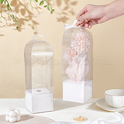 Transparent PVC Single Rose Flower Packaging Boxes&nbsp;ABAG-WH0045-32B