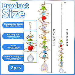 2Pcs Glass Pendant Decorations&nbsp;HJEW-OC00224