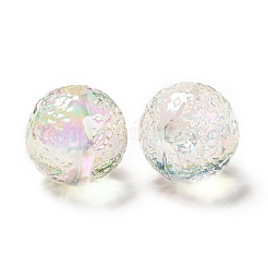 Textured UV Plating Rainbow Iridescent Acrylic Beads&nbsp;OACR-C007-10