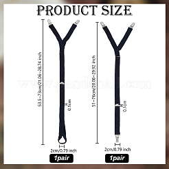 2Pcs 2 Styles Nylon Men's Anti-wrinkle Shirt Garters&nbsp;AJEW-OC0013-75