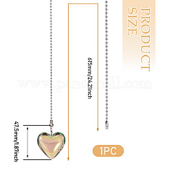 Glass Heart Charms Ceiling Fan Pull Chain Extenders&nbsp;HJEW-TAC0159