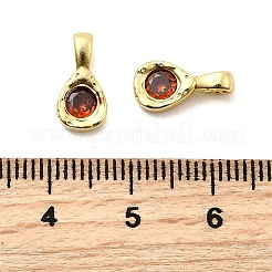 Teardrop Brass Micro Pave Cubic Zirconia Charms&nbsp;KK-C134-04G