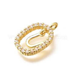 Brass Micro Pave Cubic Zirconia Pendants&nbsp;ZIRC-P123-01G-U01