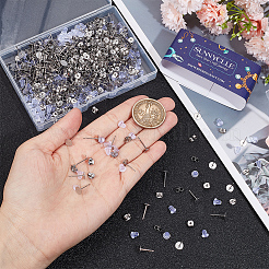 300Pcs 304 Stainless Steel Flat Round Blank Peg Earring Post&nbsp;STAS-SC0007-33C