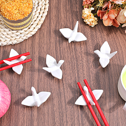 Paper Crane Ceramic Chopstick Stands&nbsp;DJEW-WH0058-12A