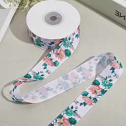 1 Roll Single Face Printed Polyester Grosgrain Ribbons&nbsp;SRIB-CY0001-12A