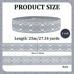 Vintage Jacquard Polyester Ribbon&nbsp;OCOR-WH0105-139B