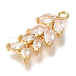Brass Micro Pave Cubic Zirconia Pendants&nbsp;KK-B107-11G