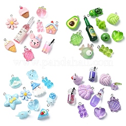 10Pcs 10 Styles Resin Pendants&nbsp;RESI-YW0003-36