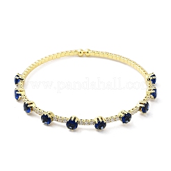 Brass Micro Pave Cubic Zirconia Cuff Bangles&nbsp;BJEW-E095-01G