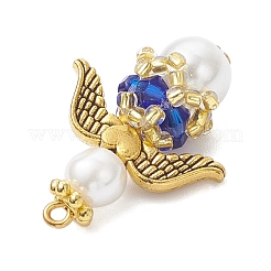 Pearlized Glass Pearl & Glass Pendants&nbsp;PALLOY-MZ00978-06