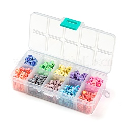 300Pcs 10 Colors Handmade Flower Printed Polymer Clay Beads&nbsp;CLAY-LS0001-08