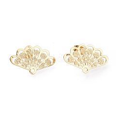 Brass Stud Earring Findings&nbsp;KK-M211-09G