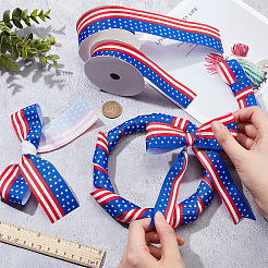 2 Rolls 2 Styles Independence Day Polyester Ribbon&nbsp;OCOR-NB0001-70