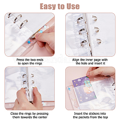 1Pc Rectangle Clear PVC 6-Ring Mini Binders&nbsp;AJEW-FH0006-68