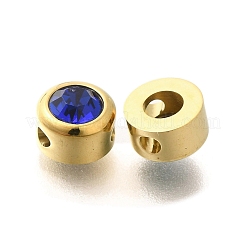 Ion Plating(IP) 304 Stainless Steel Micro Pave Cubic Zirconia Beads&nbsp;STAS-K263-74G