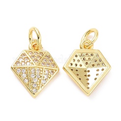 Brass Micro Pave Cubic Zirconia Pendants&nbsp;ZIRC-A023-04LG